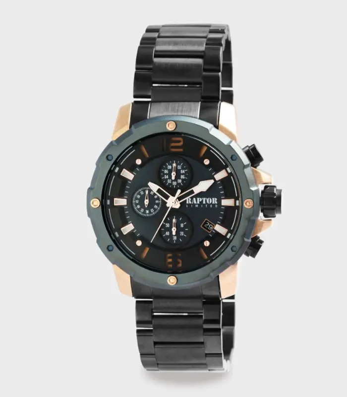 Raptor Chronograph Soheil Herrenuhr mit Stoppfunktion und Edelstahlarmband