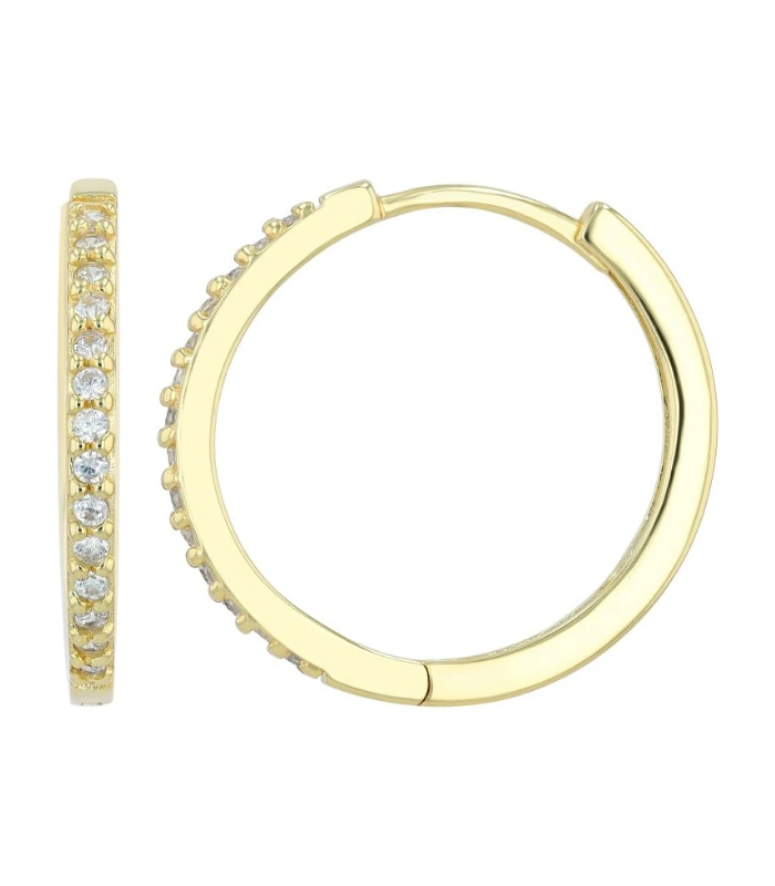 "Preti" 925/- Echt Silber Creole, Zirkoniabesatz, vergoldet