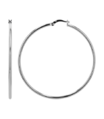 Créoles en argent véritable 925/- « Ninfea », simples, rhodiées – Image 2