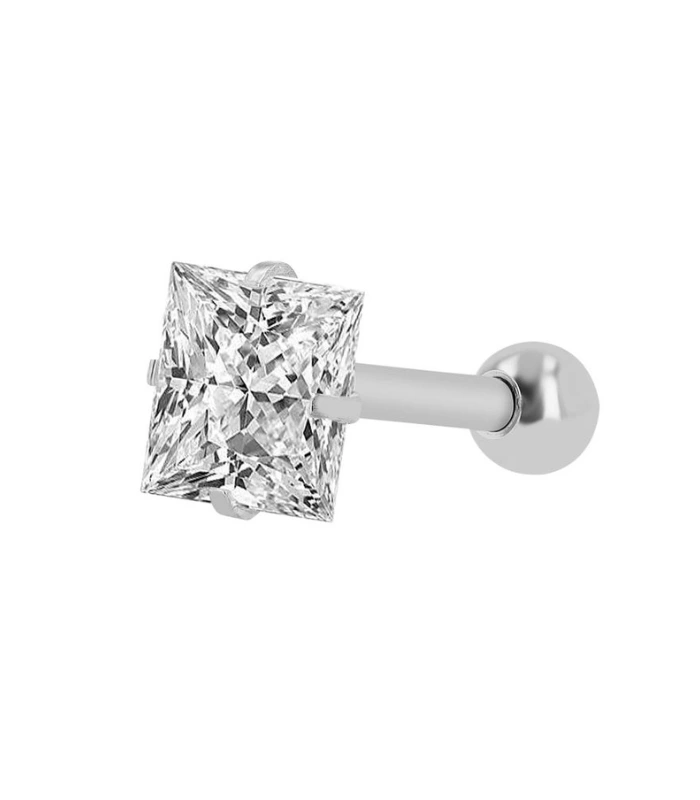 Akzent Edelstahl Ohrstecker, quadratisch, 4er Set