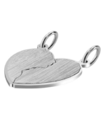 Pendentif d’amitié en argent véritable 925/- « Arias », cœur, mat/poli, rhodié – Image 2