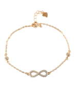 "Dalal" 925/rh Echt Silber Armband 17 + 3 cm, Infinity, Zirkoniabesatz, silberfarben rhodiniert – Bild 3