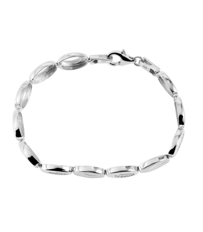 925/- Echt Silber Armband "Ammy", Zirkoniabesatz, 925/rhodiniert