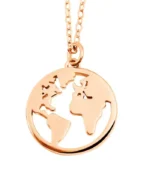 925/- Echt Silber Halskette mit Anhänger "Wanda", Weltenbummler, rosévergoldet