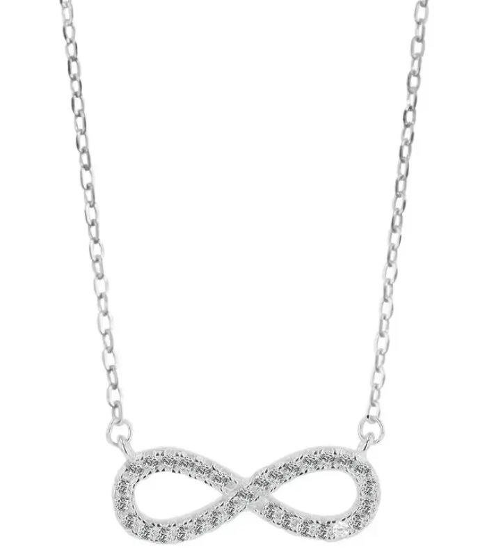 925/- Echt Silber Halskette mit Anhänger, Infinity, 42+3cm, rhodiniert 925/- Echt Silber Halskette mit Anhänger, Infinity, 42+3cm, rhodiniert
