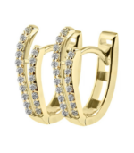 Créoles à cliquet en or 333/- « Zoe » avec zirconias, or blanc – Image 3