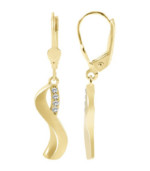 333/- Gold Ohrhänger "Nooa", Zirkoniabesatz, matt/poliert, Gelbgold, 8 Karat – Bild 3