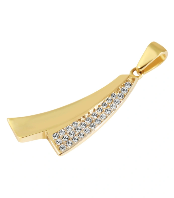Pendentif en or 375/- « Dafina » sans chaîne avec zirconiums, 9 carats, or jaune