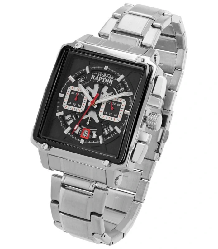Raptor Limited Herrenuhr „Oscar“ mit Edelstahlarmband, Chronograph