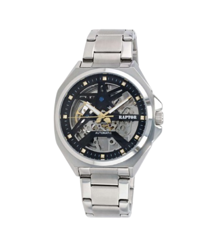 Montre automatique squelette pour homme « Arthur » RAPTOR, acier inoxydable, Ø 47 mm - 3