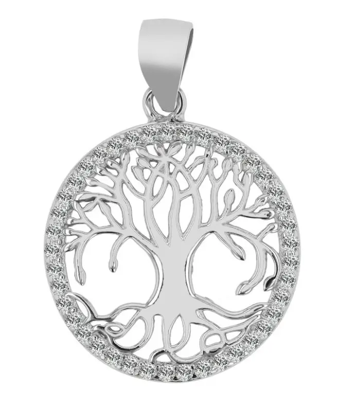 Pendentif Arbre de Vie « Tarian » en argent sterling 925/- (sans chaîne), rhodié
