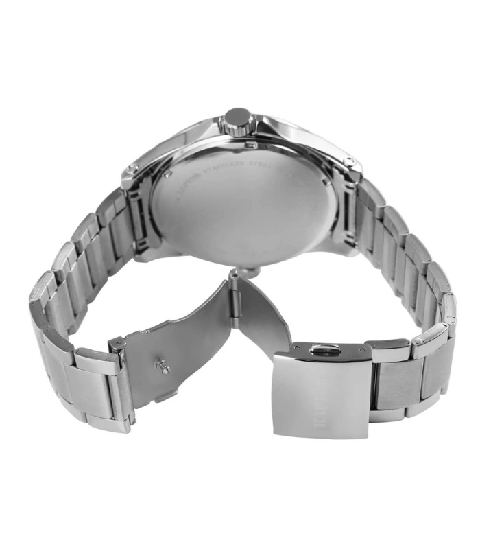 RAPTOR Herrenuhr „Gabriel“ mit 2 Uhrwerken, Edelstahlband, 3ATM