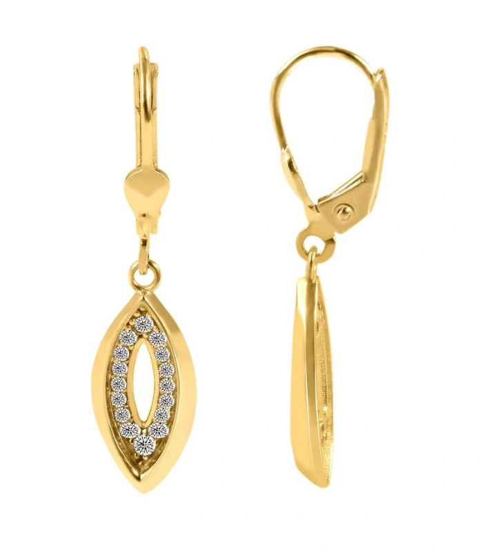 333/- Gold “Fanja” Ohrhänger mit Zirkoniabesatz, 8 Karat, Gelbgold