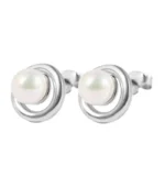 925/- Echt Silber Ohrstecker "Pippa" mit echter Süsswasserperle, 925/rhodiniert