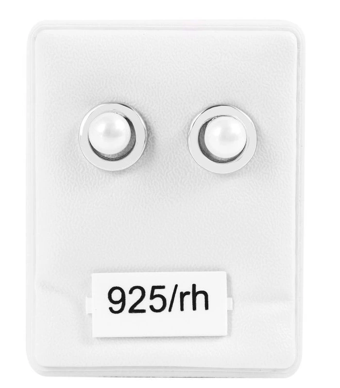925/- Echt Silber Ohrstecker "Pippa" mit echter Süsswasserperle, 925/rhodiniert