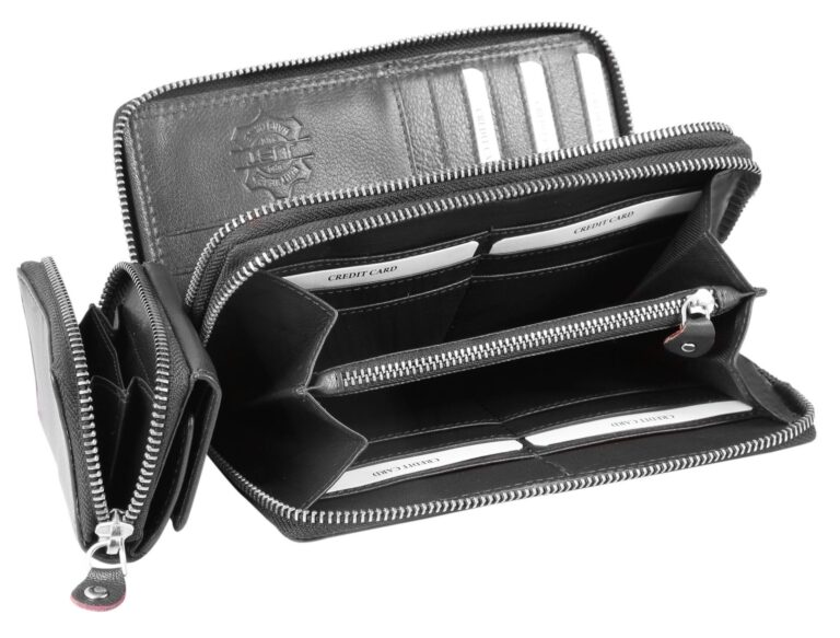 Just Echtleder-Geldbörsen im Set, RFID-Schutz, grau