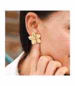 "Valea " Edelstahl Ohrstecker, Blüte, goldfarben – Bild 3