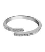 925/- Echt Silber Ring "Aril" mit Zirkoniabesatz, 925/rhodiniert – Bild 3