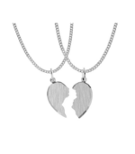 Pendentif d’amitié en argent véritable 925/- « Arias », cœur, mat/poli, rhodié – Image 3