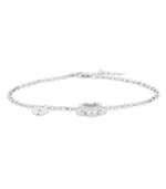 Bracelet en argent véritable 925/- « Darling » patte & cœur, zirconias, argenté, rhodié – Image 2