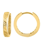 333/- Gold "Ilvie" Klapp-Creolen, Diamantschliff, Gelbgold, 8 Karat – Bild 2