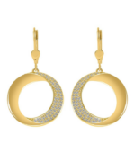Boucles d’oreilles pendantes en or 333/- « Emmelie », avec zirconias, or jaune, 8 carats – Image 3