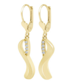 333/- Gold Ohrhänger "Nooa", Zirkoniabesatz, matt/poliert, Gelbgold, 8 Karat – Bild 2