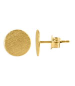 Clous d’oreilles ronds en or 375/- « Irem », 9 carats, or jaune – Image 2