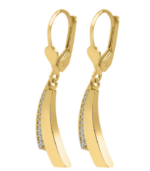 Boucles d’oreilles pendantes en or 375/- « Sarai » avec zirconiums, 9 carats, or jaune – Image 2
