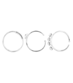 Anneau de nez / piercing nasal « Vola », ouvert, argent véritable 925/-, rhodié, 3 variantes de 6 pièces chacune, UE-18 – Image 4