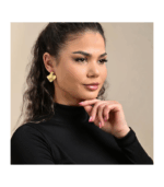 Clous d’oreilles en acier inoxydable « Regina », statement, de couleur dorée – Image 3