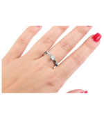 Akzent Edelstahl Damenring mit Zirkoniabesatz, silberfarben – Bild 3