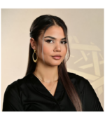 Clous d’oreilles « Vianne » avec élément suspendu en acier inoxydable, couleur or – Image 3