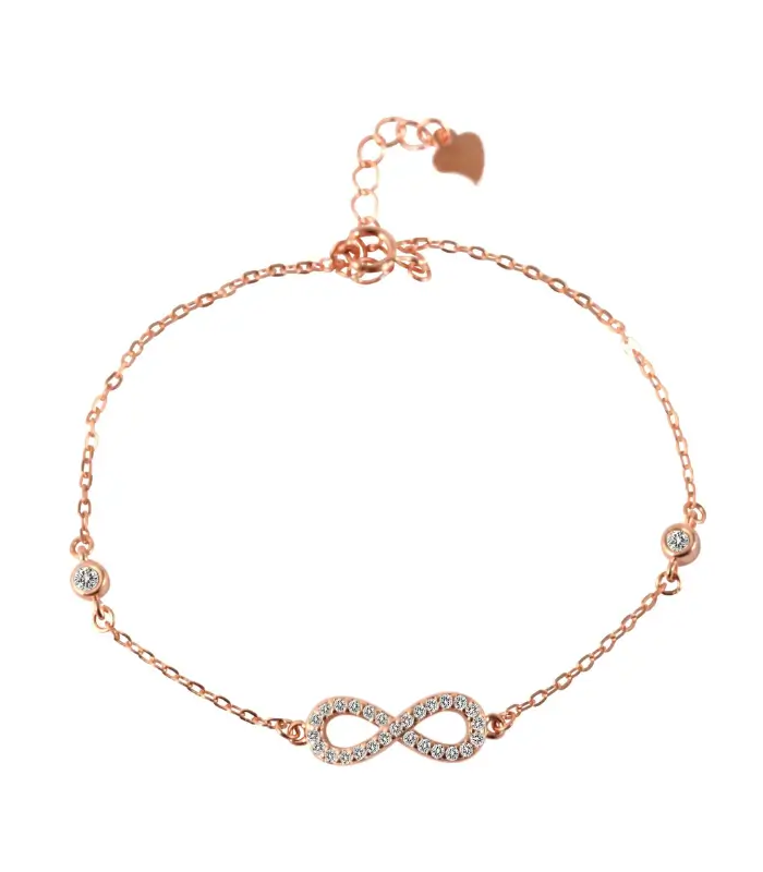 3 (9) "Dalal" 925/rh Echt Silber Armband 17 + 3 cm, Infinity, Zirkoniabesatz, silberfarben rhodiniert – Bild 3