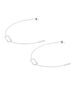 Boucle d’oreille Akzent en acier inoxydable, couleur argent, longueur : 25 cm / largeur : 0,2 cm / épaisseur : 0,2 cm – Image 2