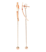 Akzent Edelstahl Ohrring, roségoldfarbig, Länge: 7,5 cm / Breite: 3 cm / Stärke: 0,2 cm – Bild 2