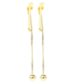 Boucle d’oreille Akzent en acier inoxydable, couleur or, longueur : 8,8 cm / largeur : 1,6 cm / épaisseur : 0,2 cm – Image 3