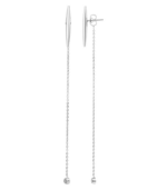 Boucle d’oreille Akzent en acier inoxydable, couleur argent, longueur : 15 cm / largeur : 2 cm / épaisseur : 0,2 cm – Image 2