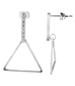 Boucles d’oreilles Akzent en acier inoxydable, couleur argent, largeur : 20 mm / longueur : 30 mm / épaisseur : 1 mm – Image 3