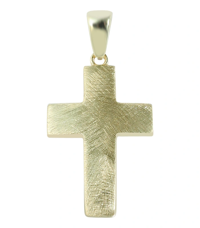 333/- Gold Anhänger “Andra” ohne Kette”, Kreuz, eismatt, Gelbgold, 8 Karat