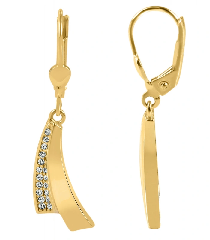 375/- Gold “Sarai” Ohrhänger mit Zirkoniabesatz, 9 Karat, Gelbgold
