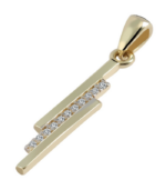 Pendentif en or 333/- « Ebony » sans chaîne, avec zirconiums, 8 carats, or blanc – Image 2