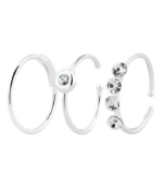 Anneau de nez / piercing nasal « Vola », ouvert, argent véritable 925/-, rhodié, 3 variantes de 6 pièces chacune, UE-18 – Image 3