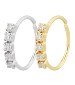 "Volle" offener Nasenring/ Nasenpiercing , 925/- Echt Silber, rhodiniert, 2 Varianten, VE-20 Stück – Bild 3