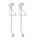 Boucle d’oreille Akzent en acier inoxydable, couleur or, longueur : 8,8 cm / largeur : 1,6 cm / épaisseur : 0,2 cm – Image 5