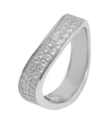 925 Echt Silber Ring, Zirkoniabesatz, 925/rhodiniert