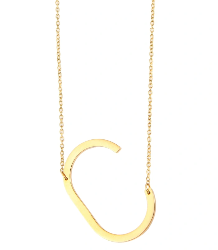 Chaîne à maillons « Anker » Akzent en acier inoxydable, couleur or, avec pendentif lettre, longueur 43+5 cm - 3