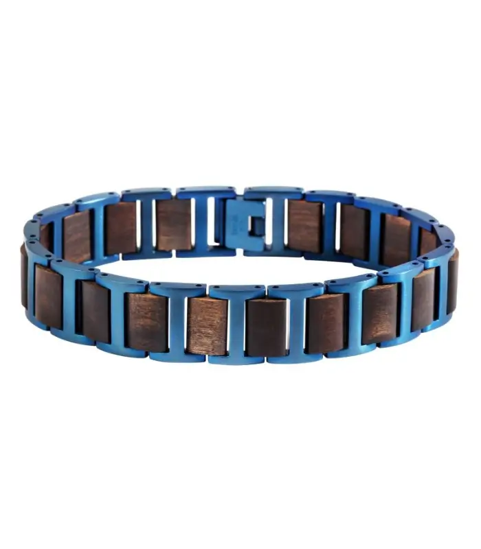 Raptor Armband aus Edelstahl und Sandelholz, kürzbar