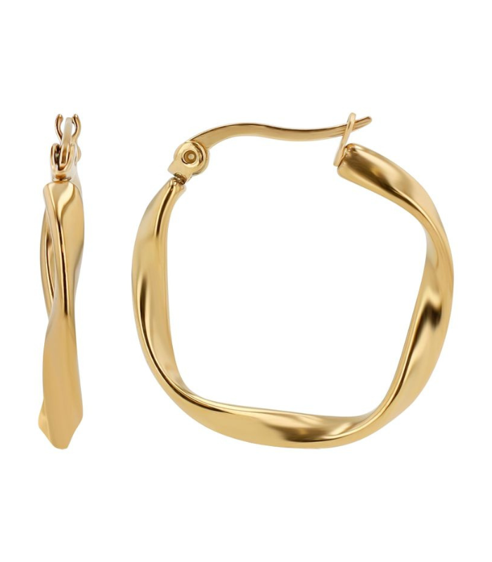 "Aelia" Akzent Creolen aus Edelstahl, goldfarben - 1