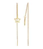 Akzent Edelstahl Ohrhänger zum Durchziehen, Sternanhänger, silberfarbig – Bild 6